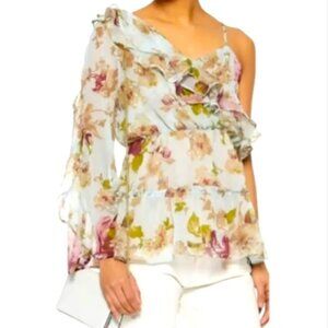 Walter Baker Ruffle Babydoll Bell Sleeve Top Fairy Boho Romantic Feminine Y2K